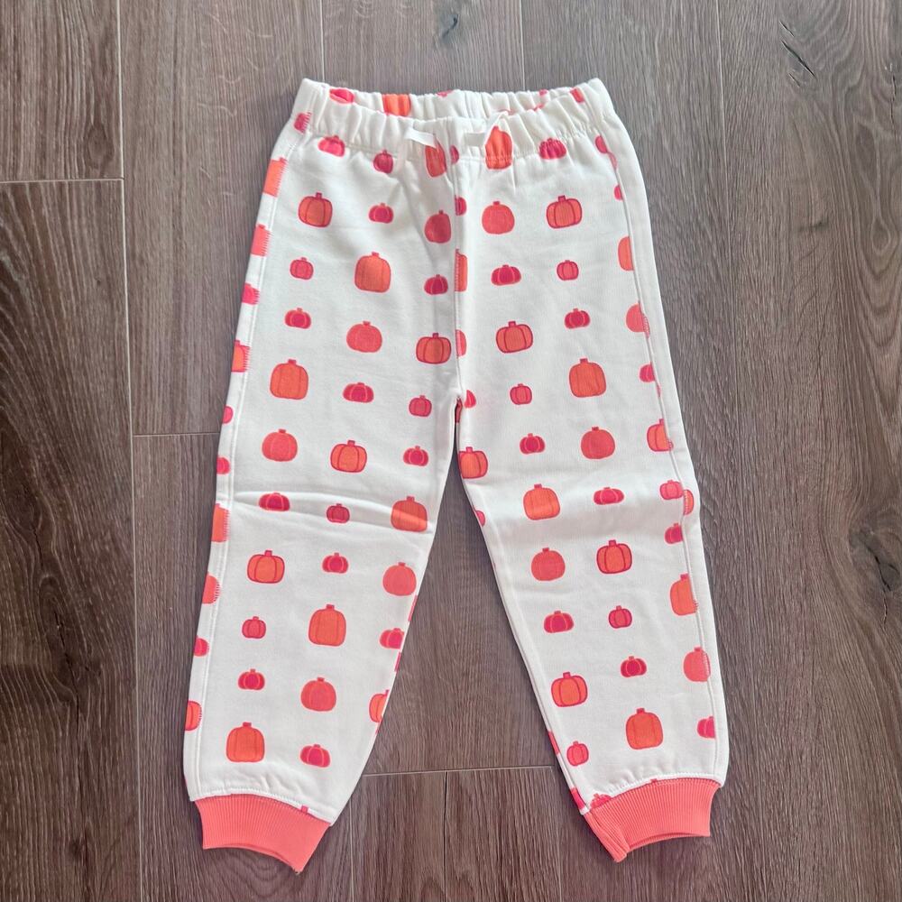 Halloween Pumpkin Fall Print Jogger Pants Kids Sz 4 Organic Cotton Monica + Andy
